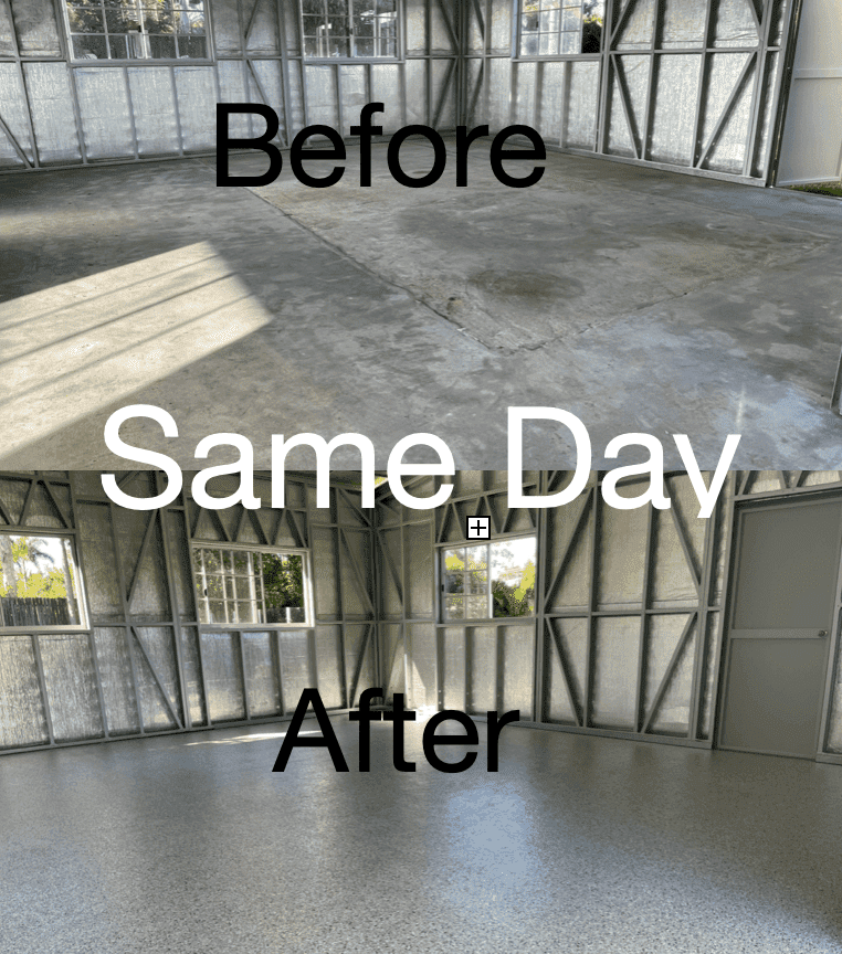 Blending Old & New Slabs with Full Flake Seamless Epoxy Flooring